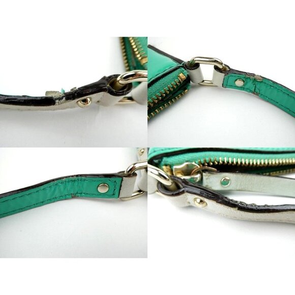 Kate Spade New York Green Patent Leather Crossbody Bag With Adjustable Strap & G - Picture 10 of 16